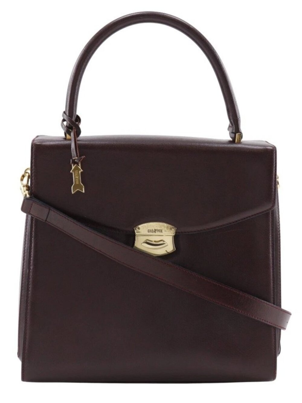GOLD PFEIL 2WAYShoulder Handbag One handle Bordeaux Calfskin Women